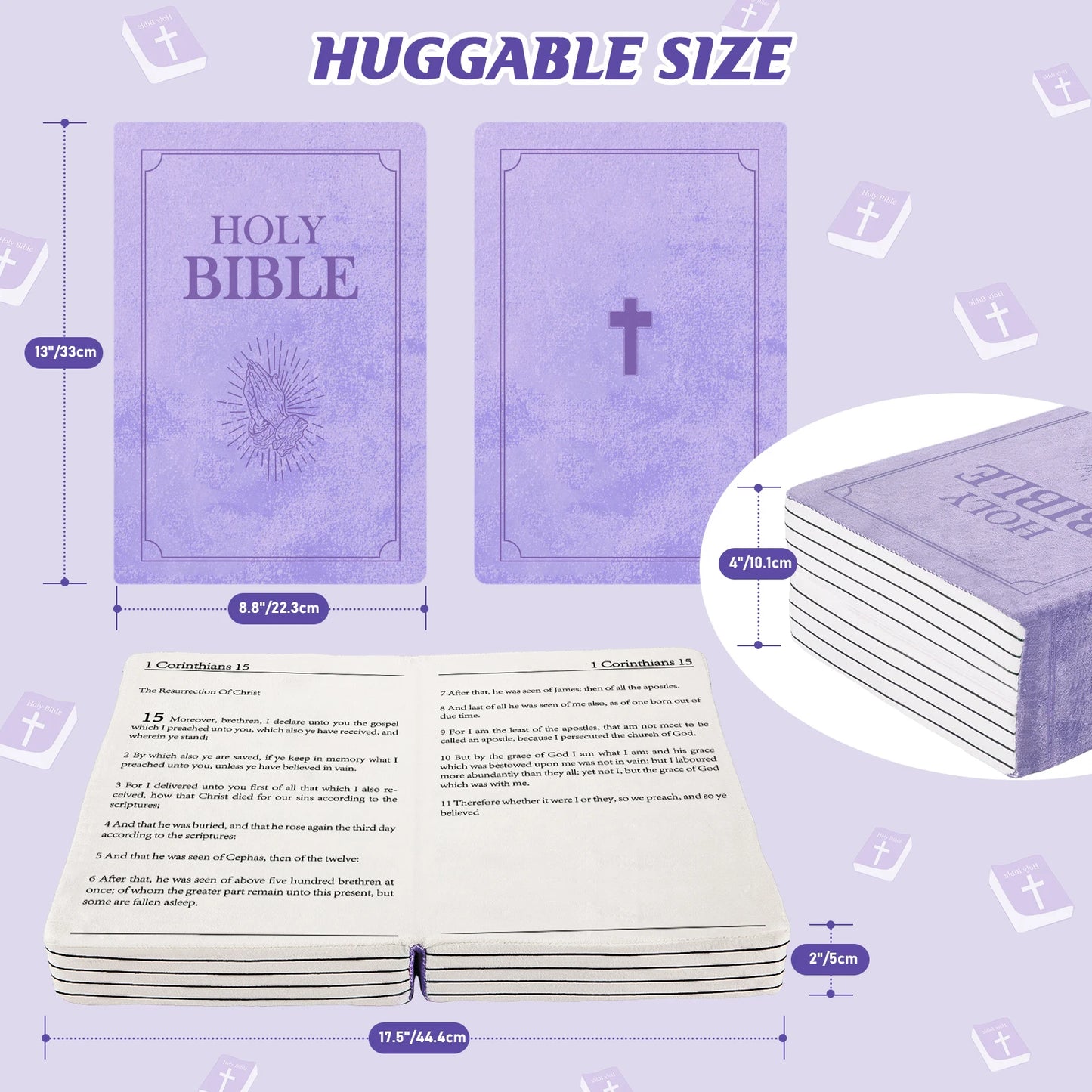White Cutest Bible Memory Foam Pillow with Bible