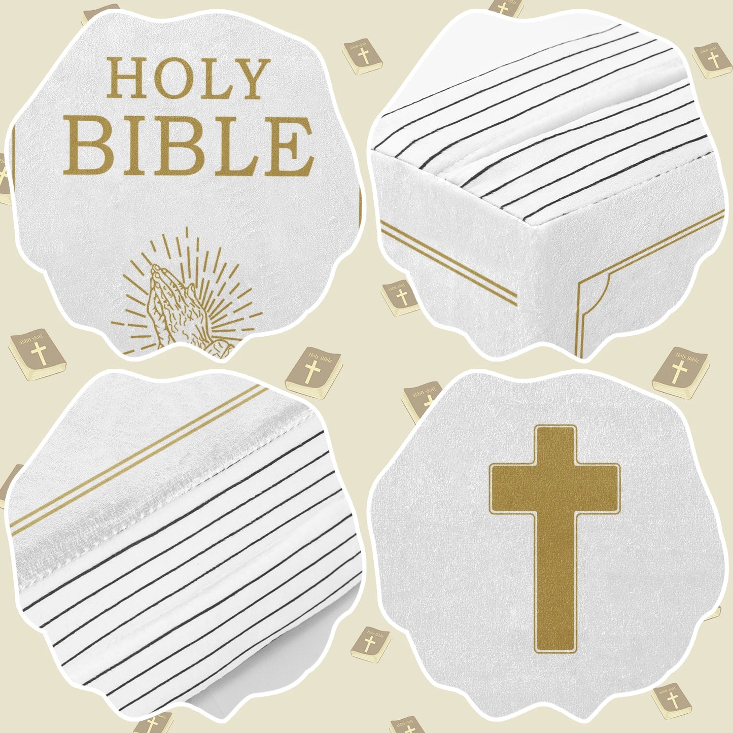 White Cutest Bible Memory Foam Pillow with Bible